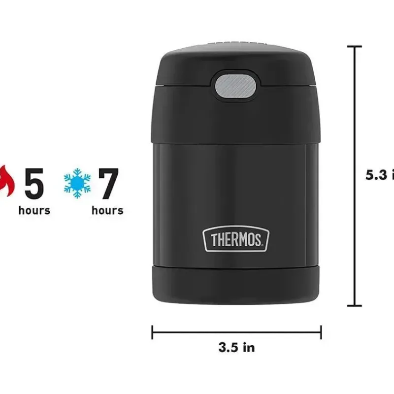 Thermos Food Jars & Snack Cups|Dishes, Utensils & Food Containers*- 10 Oz. Food Jar Stainless Steel Funtainer, Matte Black