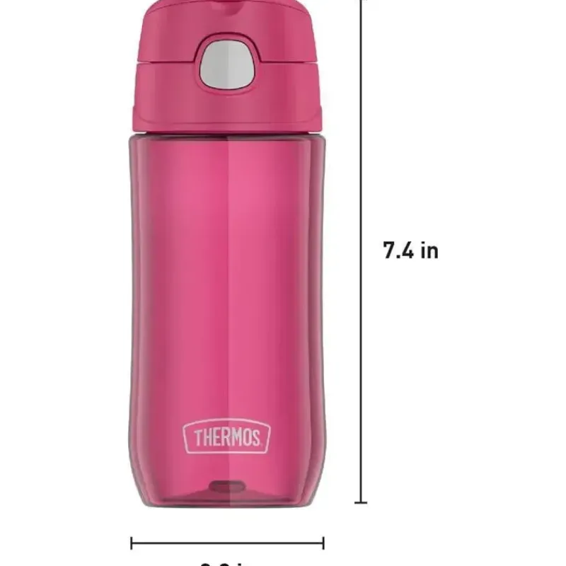 Thermos Water Bottle|Dishes, Utensils & Food Containers*- 16 Oz Plastic Funtainer® Hydration Bottle With Spout Lid, Raspberry