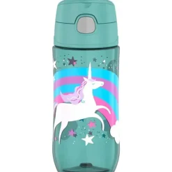 Thermos Water Bottle|Dishes, Utensils & Food Containers*- 16 Oz Plastic Funtainer® Hydration Bottle With Spout Lid, Unicorns