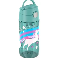 Thermos Water Bottle|Dishes, Utensils & Food Containers*- 16 Oz Plastic Funtainer® Hydration Bottle With Spout Lid, Unicorns