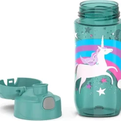 Thermos Water Bottle|Dishes, Utensils & Food Containers*- 16 Oz Plastic Funtainer® Hydration Bottle With Spout Lid, Unicorns