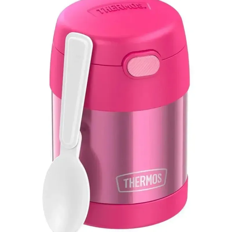 Thermos Food Jars & Snack Cups|Dishes, Utensils & Food Containers*- 10 Oz. Stainless Steel Nonlicensed Funtainer Food, Pink With Spoon