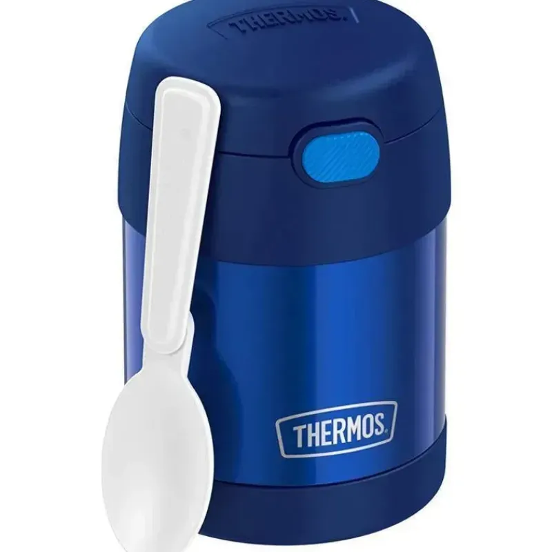 Thermos Food Jars & Snack Cups|Dishes, Utensils & Food Containers*- 10 Oz. Stainless Steel Nonlicensed Funtainer Food, Blue With Spoon