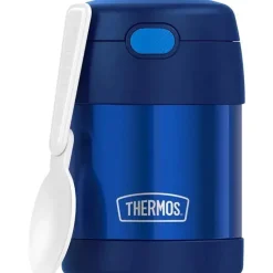 Thermos Food Jars & Snack Cups|Dishes, Utensils & Food Containers*- 10 Oz. Stainless Steel Nonlicensed Funtainer Food, Blue With Spoon