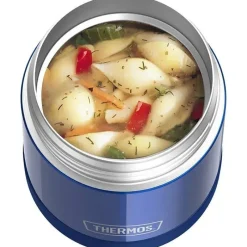 Thermos Food Jars & Snack Cups|Dishes, Utensils & Food Containers*- 10 Oz. Stainless Steel Nonlicensed Funtainer Food, Blue With Spoon