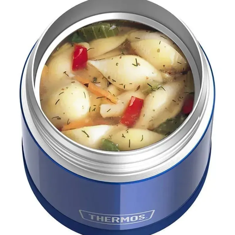Thermos Food Jars & Snack Cups|Dishes, Utensils & Food Containers*- 10 Oz. Stainless Steel Nonlicensed Funtainer Food, Blue With Spoon