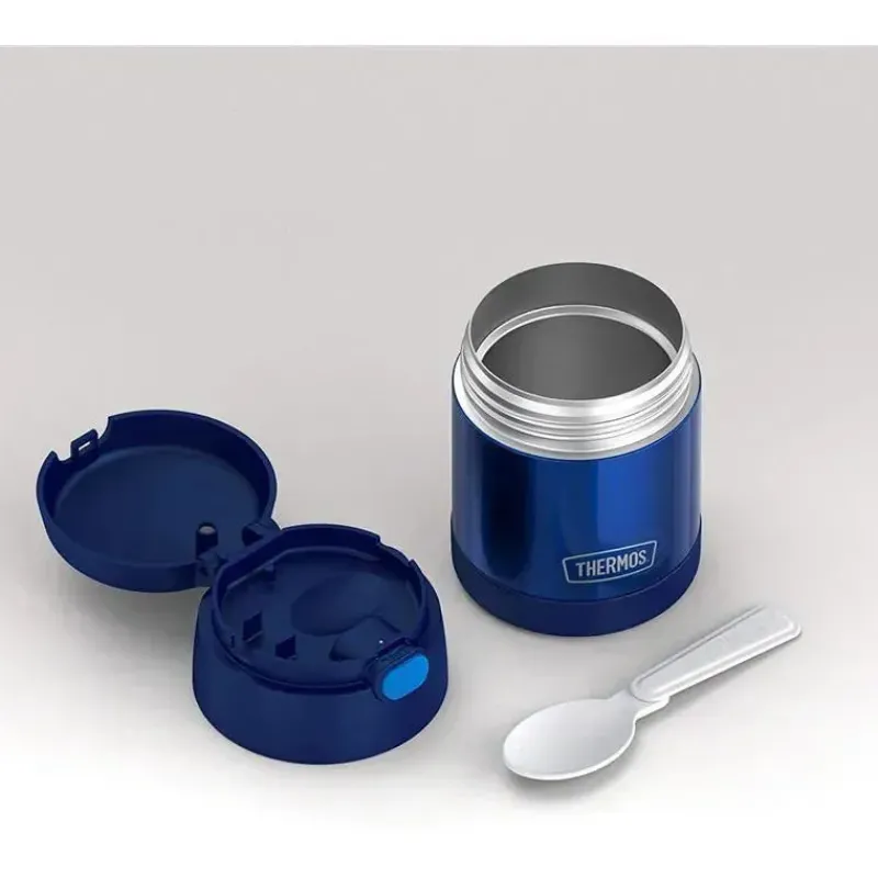 Thermos Food Jars & Snack Cups|Dishes, Utensils & Food Containers*- 10 Oz. Stainless Steel Nonlicensed Funtainer Food, Blue With Spoon