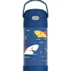 Thermos Water Bottle|Dishes, Utensils & Food Containers*- 12 Oz. Stainless Steel Non-Licensed Funtainer® Bottle, Sharks