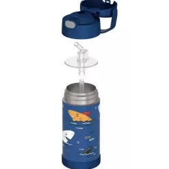 Thermos Water Bottle|Dishes, Utensils & Food Containers*- 12 Oz. Stainless Steel Non-Licensed Funtainer® Bottle, Sharks