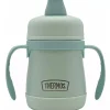 Thermos Insulated Cups|Dishes, Utensils & Food Containers*- 7 Oz. Stainless Steel Sippy Cup W/ Handles Simple Pastels, Mint
