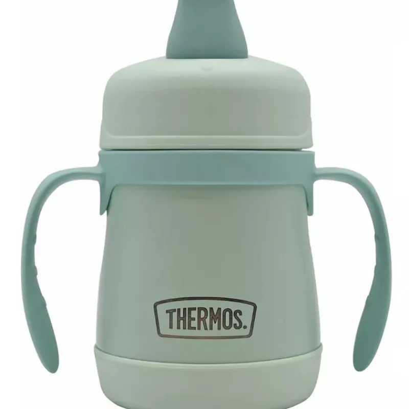 Thermos Insulated Cups|Dishes, Utensils & Food Containers*- 7 Oz. Stainless Steel Sippy Cup W/ Handles Simple Pastels, Mint