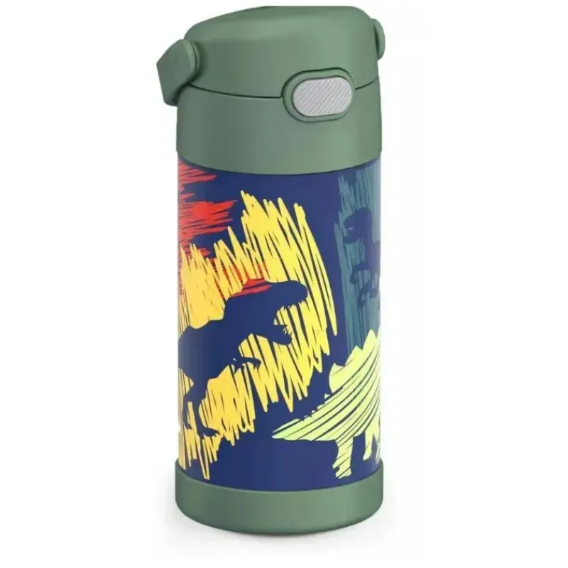 Thermos Water Bottle|Dishes, Utensils & Food Containers*- 12 Oz. Stainless Steel Non-Licensed Funtainer® Bottle, Dinosaurs