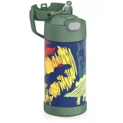 Thermos Water Bottle|Dishes, Utensils & Food Containers*- 12 Oz. Stainless Steel Non-Licensed Funtainer® Bottle, Dinosaurs