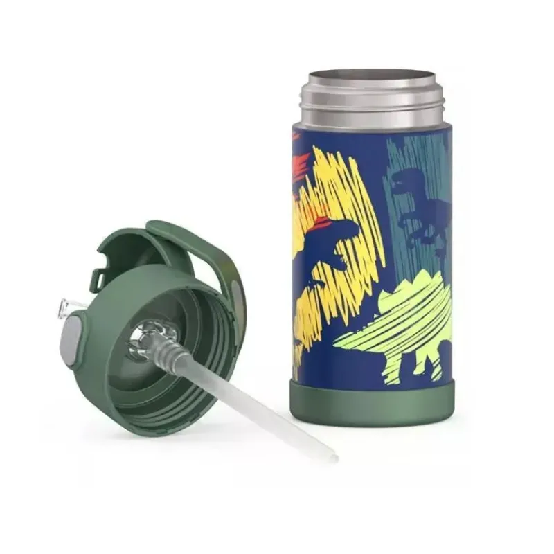 Thermos Water Bottle|Dishes, Utensils & Food Containers*- 12 Oz. Stainless Steel Non-Licensed Funtainer® Bottle, Dinosaurs