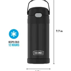 Thermos Insulated Cups|Dishes, Utensils & Food Containers*- 12 Oz. Stainless Steel Funtainer Bottle, Matte Black