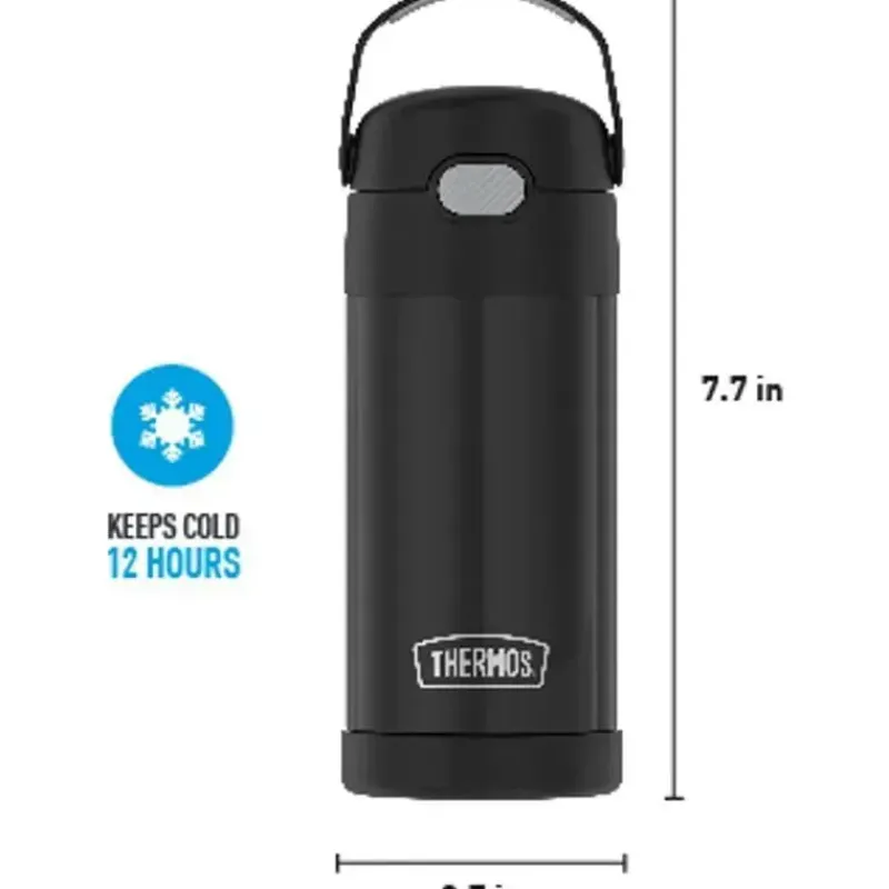Thermos Insulated Cups|Dishes, Utensils & Food Containers*- 12 Oz. Stainless Steel Funtainer Bottle, Matte Black