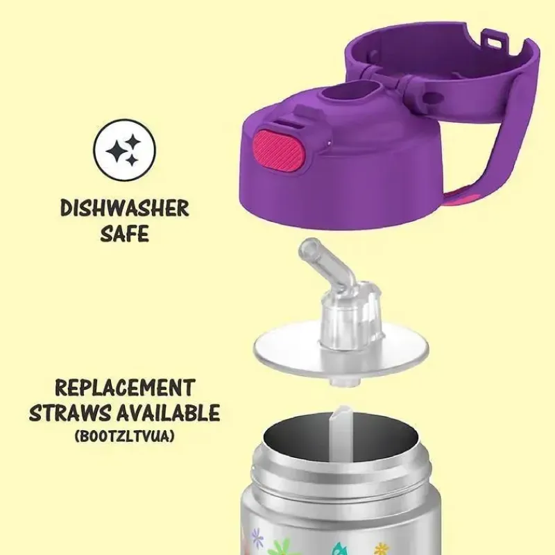Thermos Insulated Cups|Dishes, Utensils & Food Containers*- 12Oz Stainless Steel Insulated Straw Bottle, Encanto