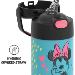 Thermos Mickey & Minnie|Insulated Cups*- 12Oz Stainless Steel Insulated Straw Bottle, Minnie Mouse
