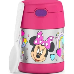 Thermos Mickey & Minnie|Food Jars & Snack Cups*- 10Oz Stainless Steel Insulated Food Jar with Spoon, Preschool Minnie