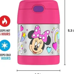 Thermos Mickey & Minnie|Food Jars & Snack Cups*- 10Oz Stainless Steel Insulated Food Jar with Spoon, Preschool Minnie