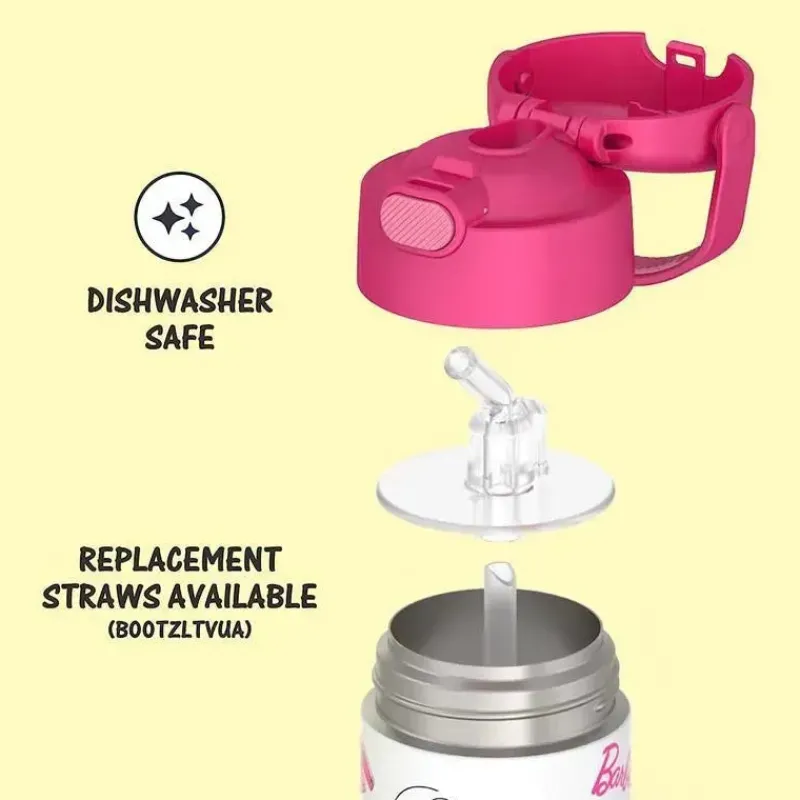 Thermos Barbie|Insulated Cups*- 12Oz Stainless Steel Insulated Straw Bottle, Barbie