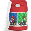 Thermos Food Jars & Snack Cups|Dishes, Utensils & Food Containers*- Stainless Steel Vacuum Insulated Food Jar with Spoon, 10 Oz, Mario Kart