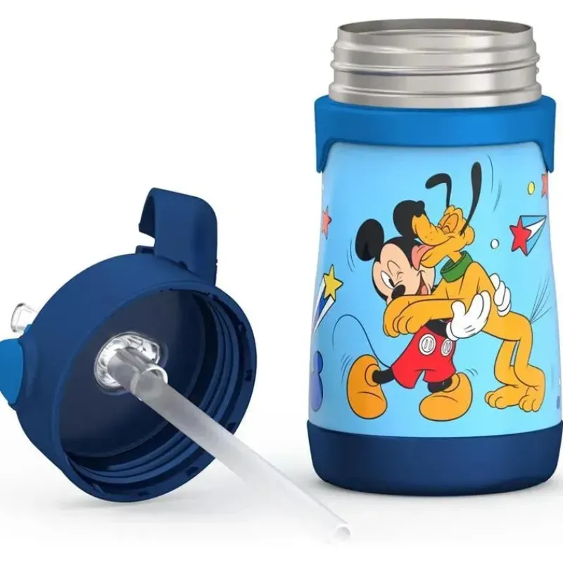 Thermos Straw, Sippy & Training Cups|Dishes, Utensils & Food Containers*- Vacuum Insulated Stainless Steel 10oz Straw Bottle, Mickey Mouse