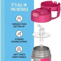 Thermos Straw, Sippy & Training Cups|Dishes, Utensils & Food Containers*- Vacuum Insulated Stainless Steel 12oz Straw Bottle, Minnie Mouse