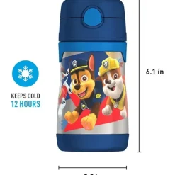 Thermos Straw, Sippy & Training Cups|Dishes, Utensils & Food Containers*- Vacuum Insulated Stainless Steel 10oz Straw Bottle, Paw Patrol Boy
