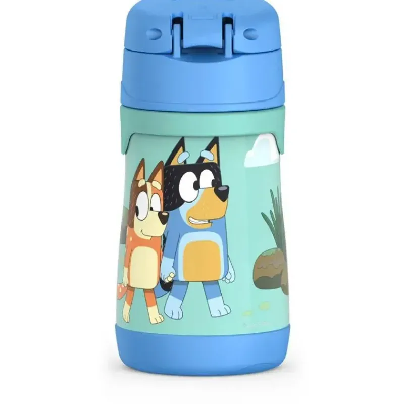 Thermos Straw, Sippy & Training Cups|Dishes, Utensils & Food Containers*- Vacuum Insulated Stainless Steel 10oz Straw Bottle, Bluey