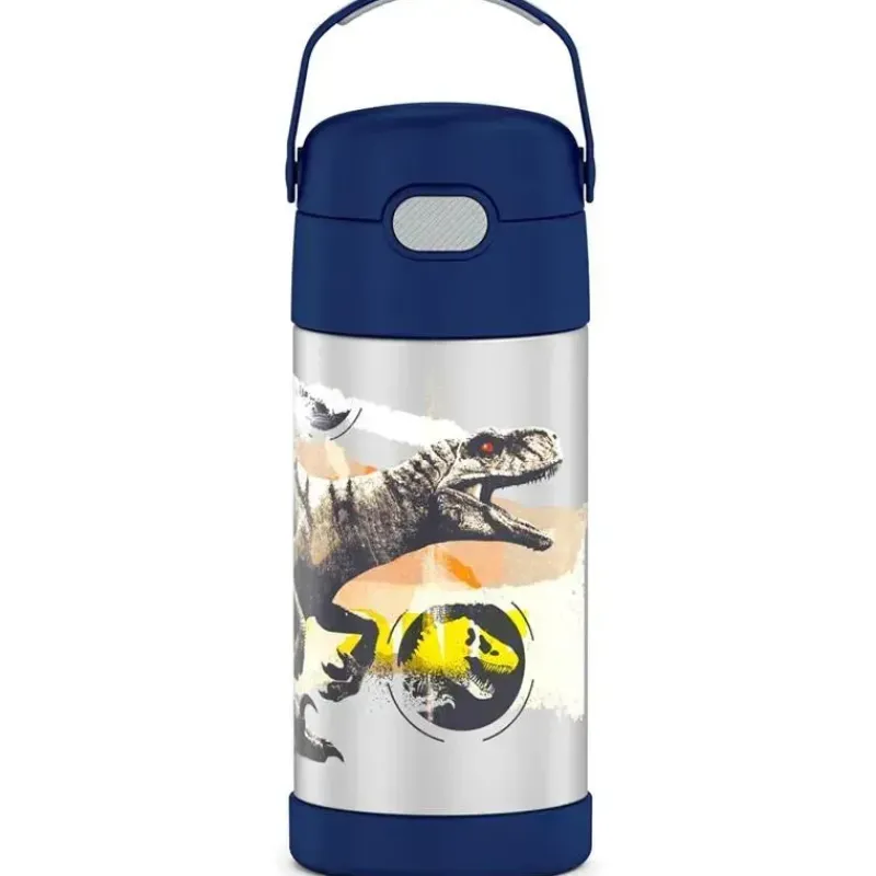 Thermos Straw, Sippy & Training Cups|Dishes, Utensils & Food Containers*- Vacuum Insulated Stainless Steel 12oz Straw Bottle, Jurassic World