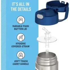 Thermos Straw, Sippy & Training Cups|Dishes, Utensils & Food Containers*- Vacuum Insulated Stainless Steel 12oz Straw Bottle, Jurassic World
