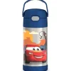 Thermos Straw, Sippy & Training Cups|Dishes, Utensils & Food Containers*- Vacuum Insulated Stainless Steel 12oz Straw Bottle, Cars