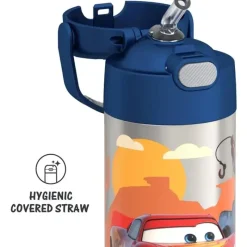 Thermos Straw, Sippy & Training Cups|Dishes, Utensils & Food Containers*- Vacuum Insulated Stainless Steel 12oz Straw Bottle, Cars