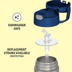 Thermos Straw, Sippy & Training Cups|Dishes, Utensils & Food Containers*- Vacuum Insulated Stainless Steel 12oz Straw Bottle, Cars