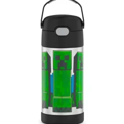 Thermos Straw, Sippy & Training Cups|Dishes, Utensils & Food Containers*- Vacuum Insulated Stainless Steel 12oz Straw Bottle, Minecraft