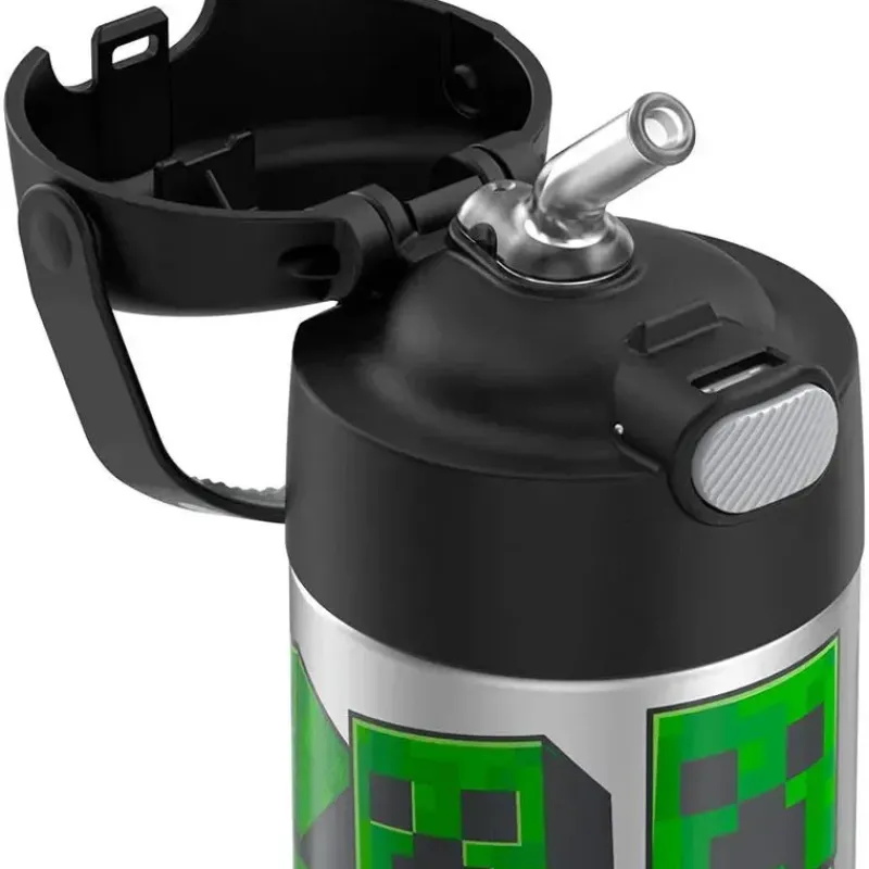 Thermos Straw, Sippy & Training Cups|Dishes, Utensils & Food Containers*- Vacuum Insulated Stainless Steel 12oz Straw Bottle, Minecraft