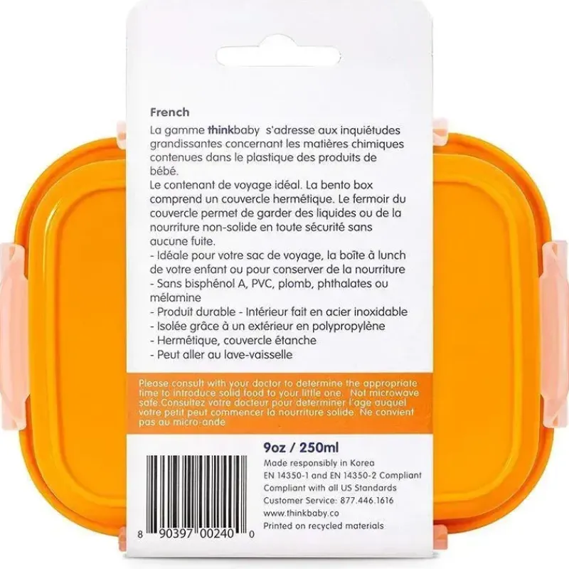 ThinkBaby Lunch Boxes & Bags|Lunch Box*- Orange Bpa Free Bento Box