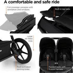 Thule Jogging Strollers*- Urban Glide 3 Double Child All-Terrain Stroller, Black