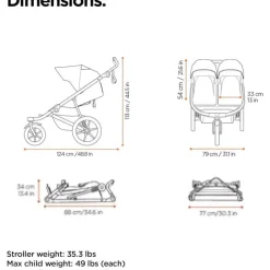 Thule Jogging Strollers*- Urban Glide 3 Double Child All-Terrain Stroller, Black