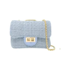 Tiny Treats Handbags & Accessories*- Classic Large Tweed Handbag, Blue