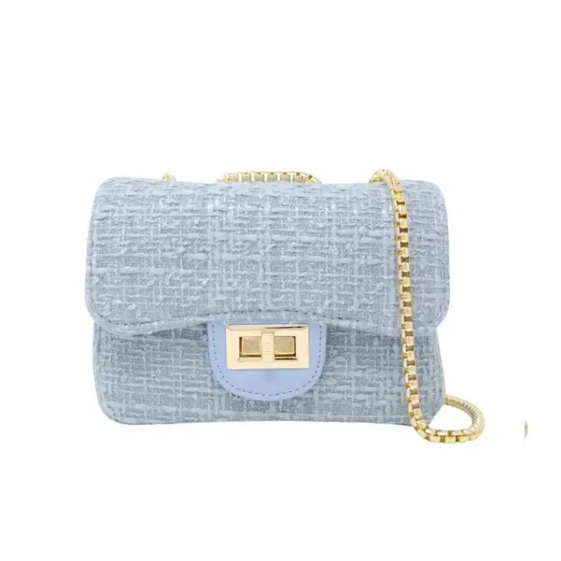 Tiny Treats Handbags & Accessories*- Classic Large Tweed Handbag, Blue