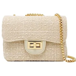 Tiny Treats Handbags & Accessories*- Classic Large Tweed Handbag, Cream