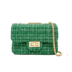 Tiny Treats Handbags & Accessories*- Classic Large Tweed Handbag, Green