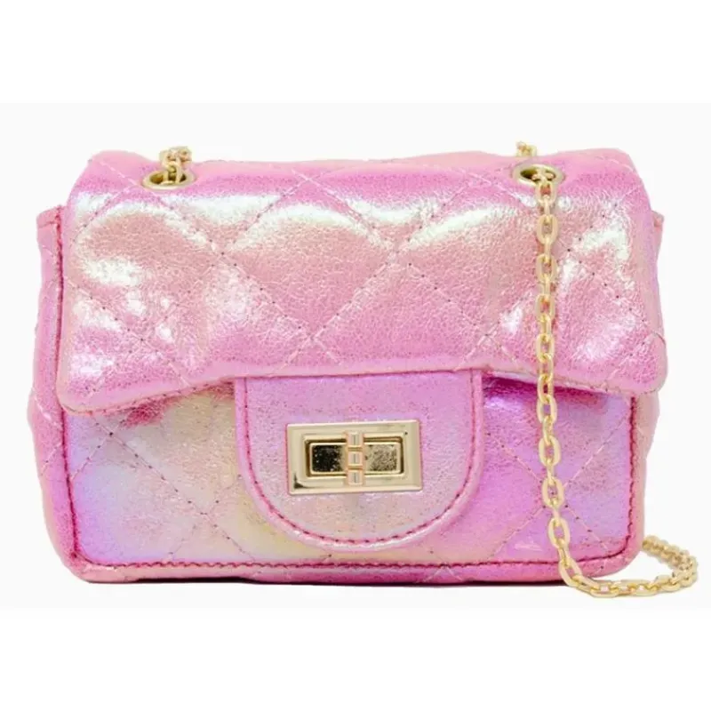 Tiny Treats Handbags & Accessories*- Classic Quilted Shiny Mini Bag, Pink