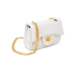Tiny Treats Handbags & Accessories*- Classic Quilted Flower Pearl Handbag Gold