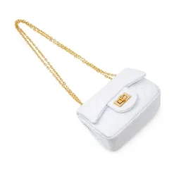 Tiny Treats Handbags & Accessories*- Classic Quilted Flower Pearl Handbag Gold