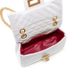 Tiny Treats Handbags & Accessories*- Classic Quilted Flower Pearl Handbag Gold