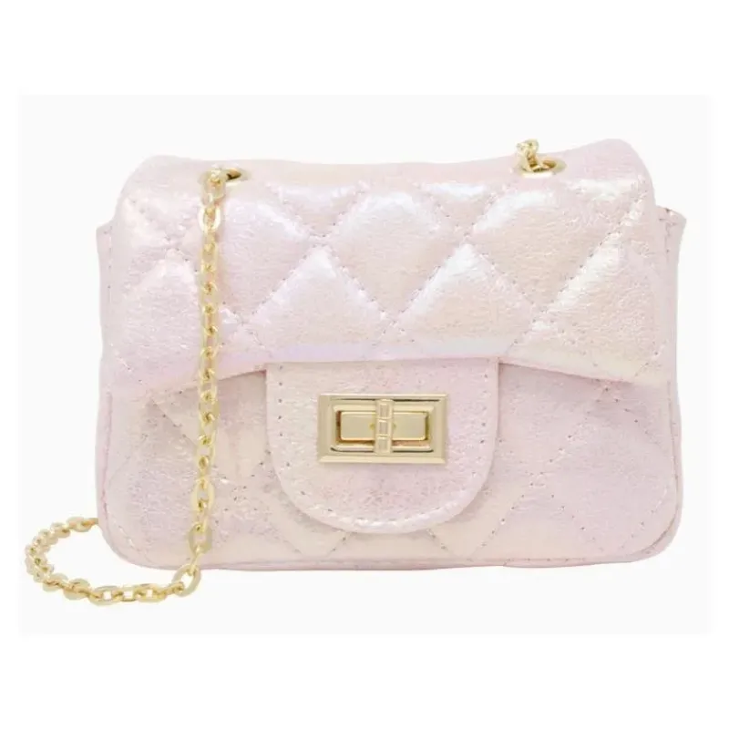 Tiny Treats Handbags & Accessories*- Classic Quilted Shiny Mini Bag, Pearl