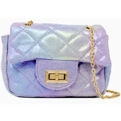 Tiny Treats Handbags & Accessories*- Classic Quilted Shiny Mini Bag, Purple